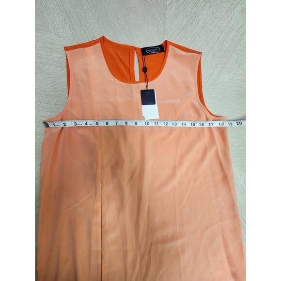 Magaschoni Ny Women's 100% Silk Sleeveless Blouse Coral & Orange Nwt Size 8 - Picture 9 of 9